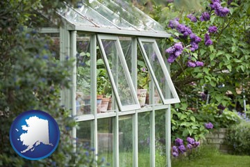 a garden greenhouse - with Alaska icon