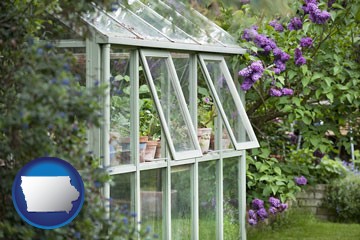 a garden greenhouse - with Iowa icon