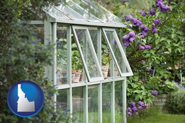 a garden greenhouse - with Idaho icon