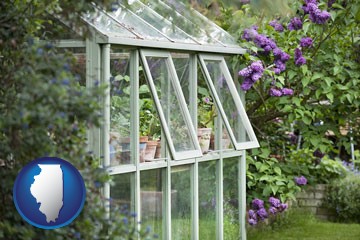 a garden greenhouse - with Illinois icon