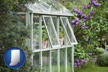 a garden greenhouse - with Indiana icon