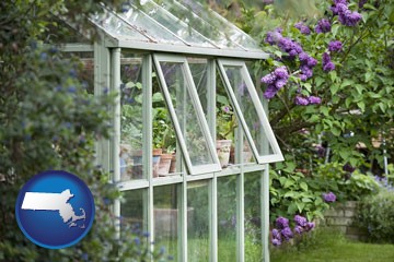 a garden greenhouse - with Massachusetts icon