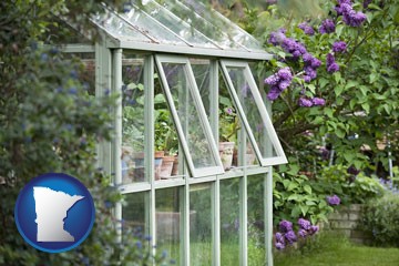 a garden greenhouse - with Minnesota icon