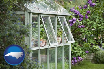 a garden greenhouse - with North Carolina icon