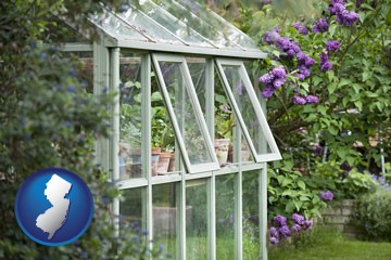 a garden greenhouse - with New Jersey icon