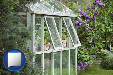 a garden greenhouse - with New Mexico icon