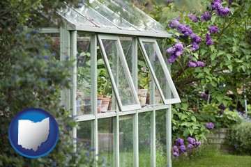 a garden greenhouse - with Ohio icon