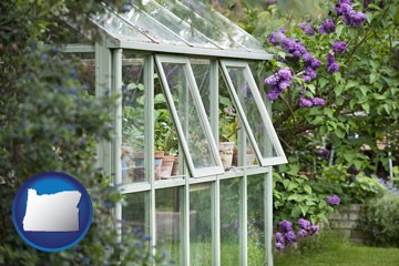 a garden greenhouse - with Oregon icon
