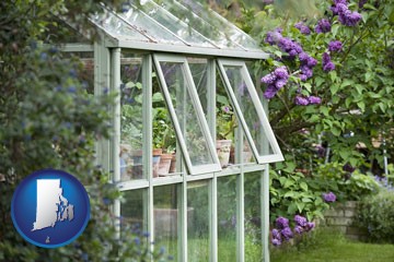 a garden greenhouse - with Rhode Island icon