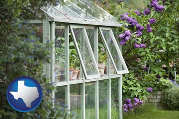 a garden greenhouse - with Texas icon