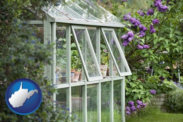 a garden greenhouse - with West Virginia icon